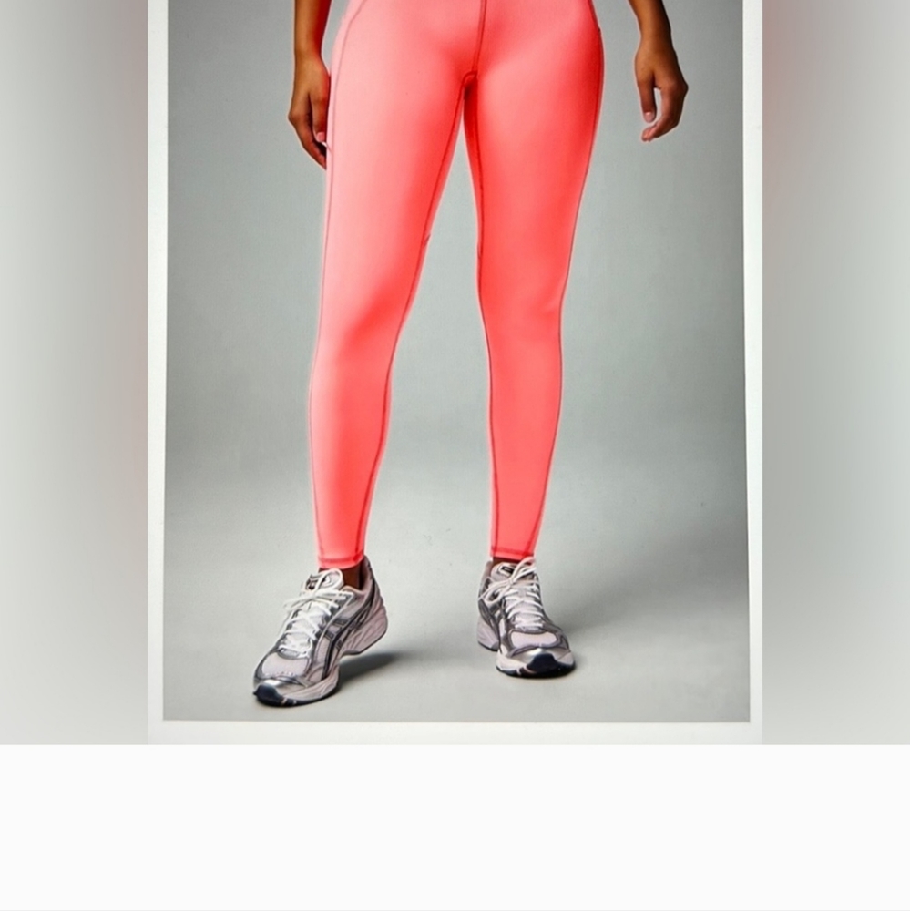 Fabletics Oasis Pureluxe High-Waist 7/8 Legging Neon Coral Crush Large
